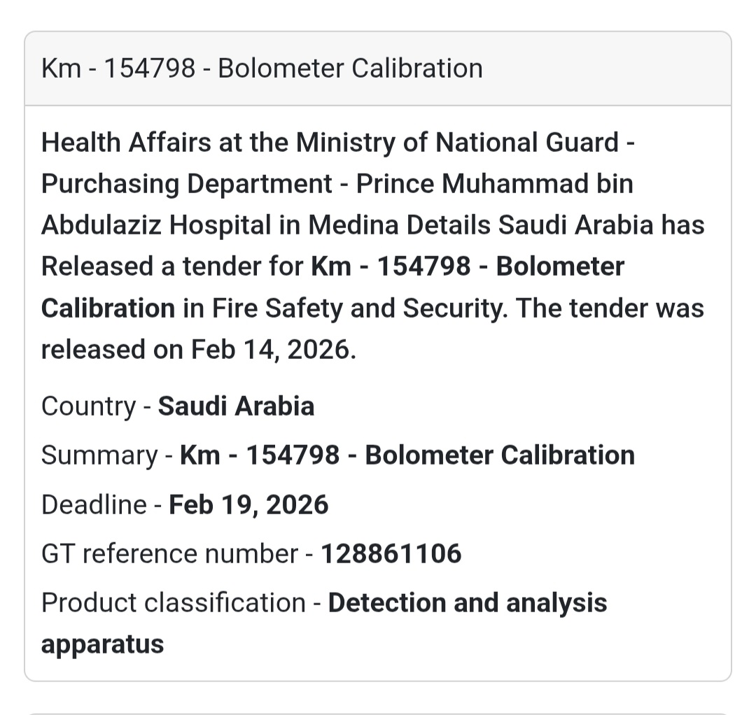 🔬 KM-154798 – Bolometer Calibration – KSA