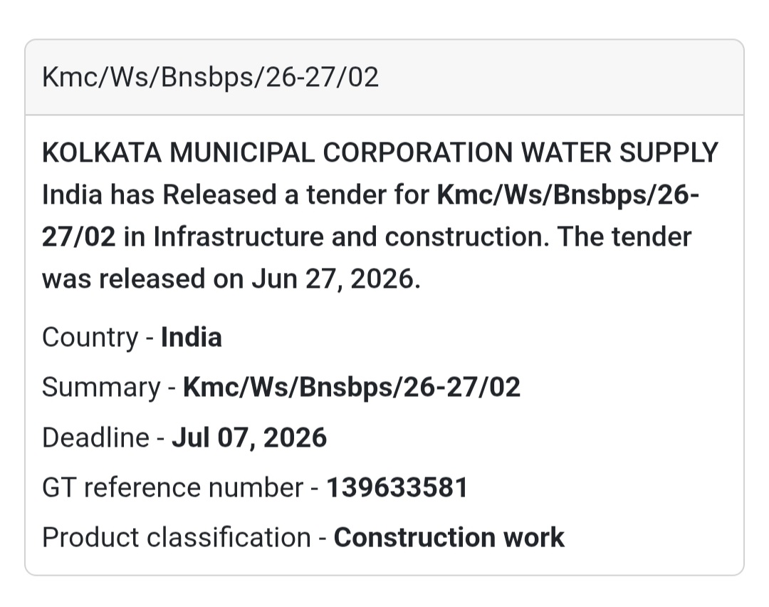 🚰 KMC/WS/Bnsbps/26-27/02 | 📍Bansdroni, Kolkata