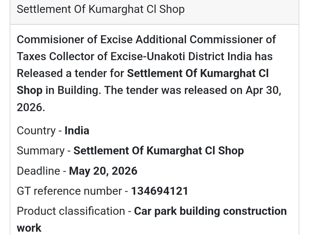 🏪 Kumarghat CI Shop Settlement