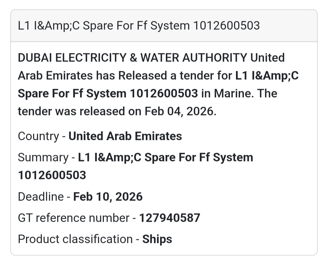 ⚓ L1 I&C Spare for Firefighting System