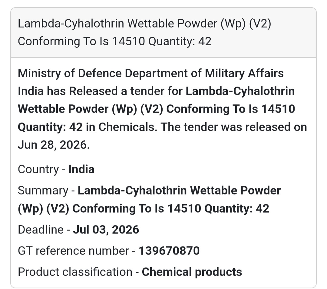 🧪 Lambda-Cyhalothrin Wettable Powder (WP) (V2) | India 🇮🇳