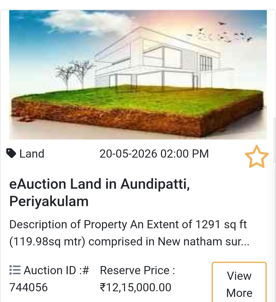 🏡 Land in Aundipatti, Periyakulam
