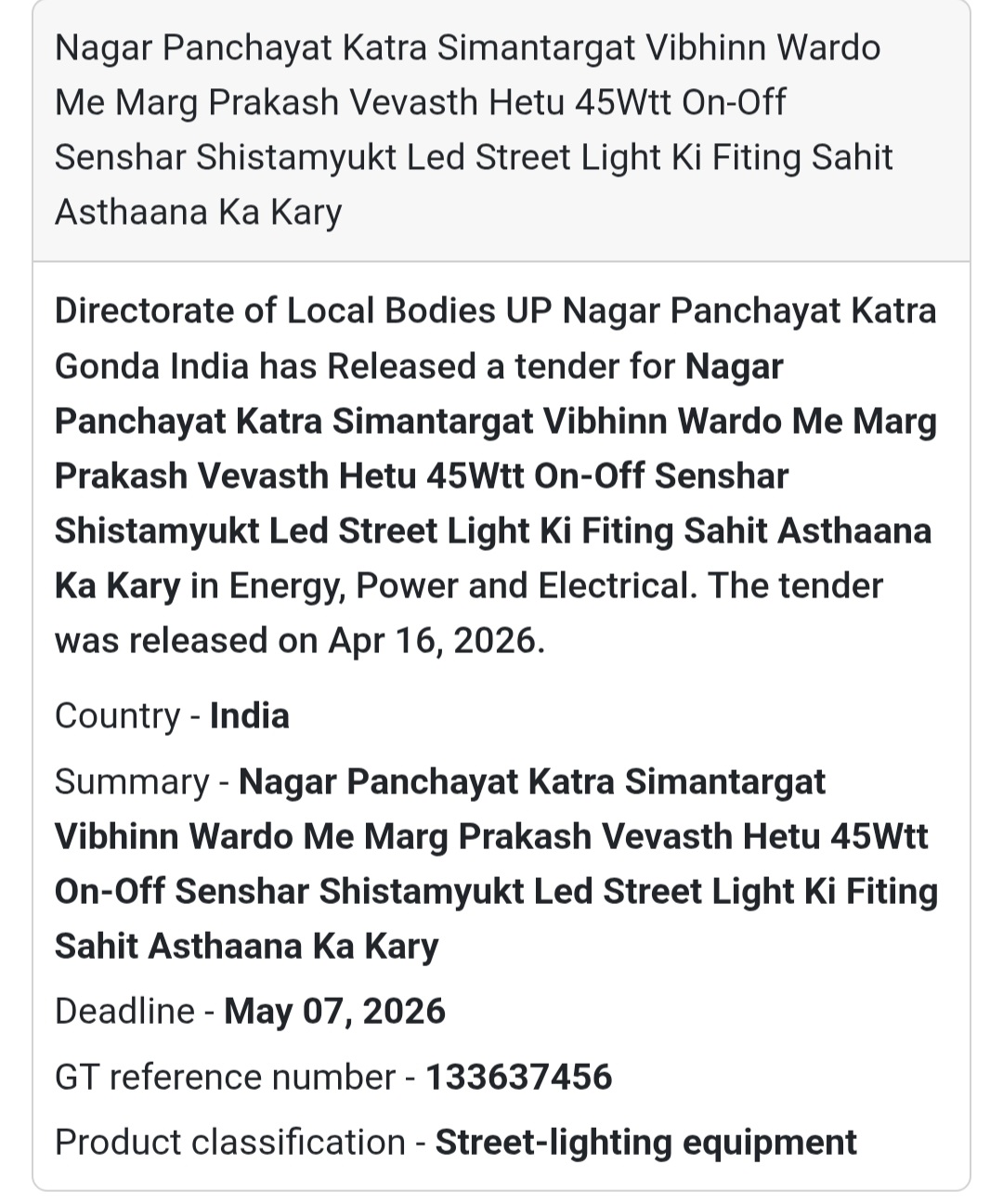 💡 LED Street Light Installation | Gonda 🇮🇳