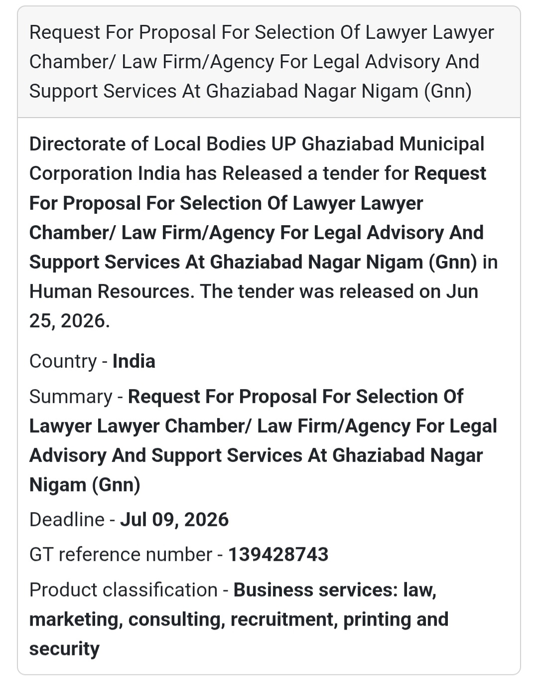 ⚖️ Legal Advisory & Support Services for Ghaziabad Nagar Nigam | Ghaziabad, Uttar Pradesh