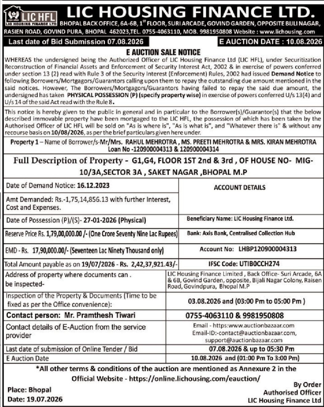 🔨 LIC Housing Finance E-Auction