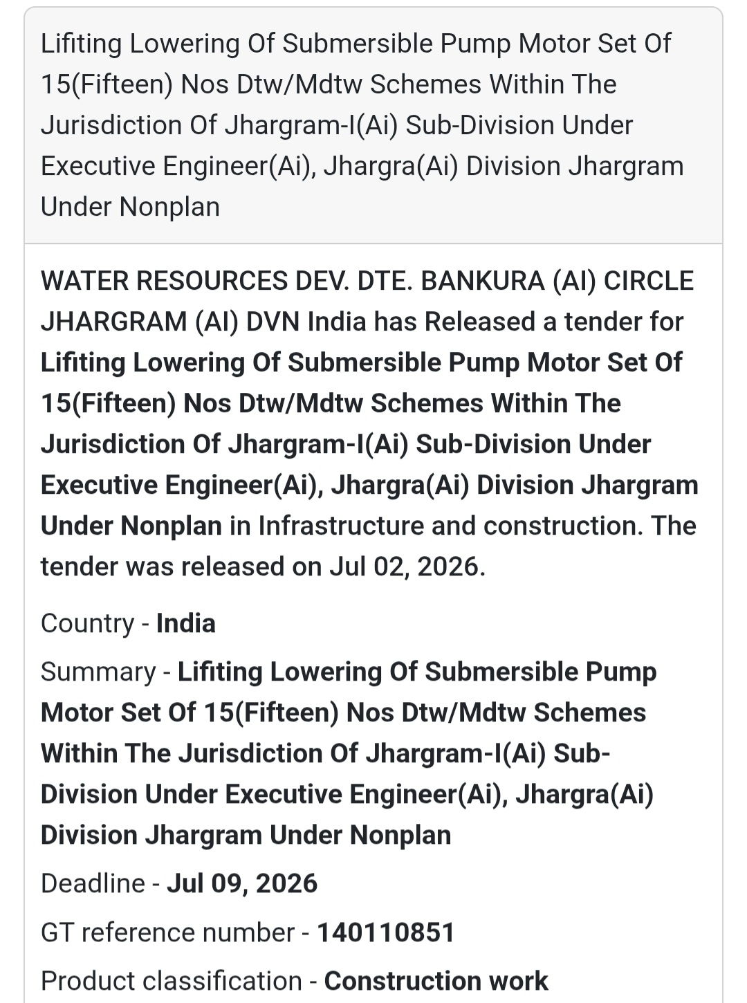 💧 Lifting & Lowering of Submersible Pump Motor Sets | 📍Jhargram, West Bengal