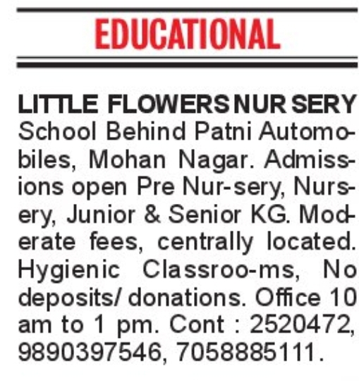 🎒 Little Flowers Nursery School – Admissions Open