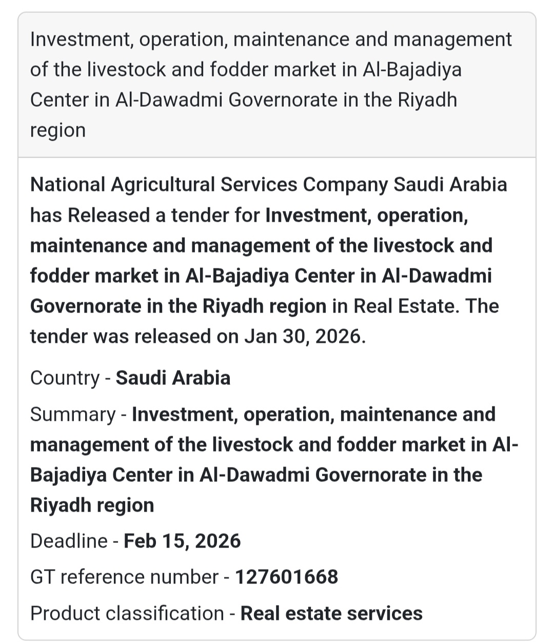 🐄 Livestock & Fodder Market Project – Al-Bajadiya, Al-Dawadmi