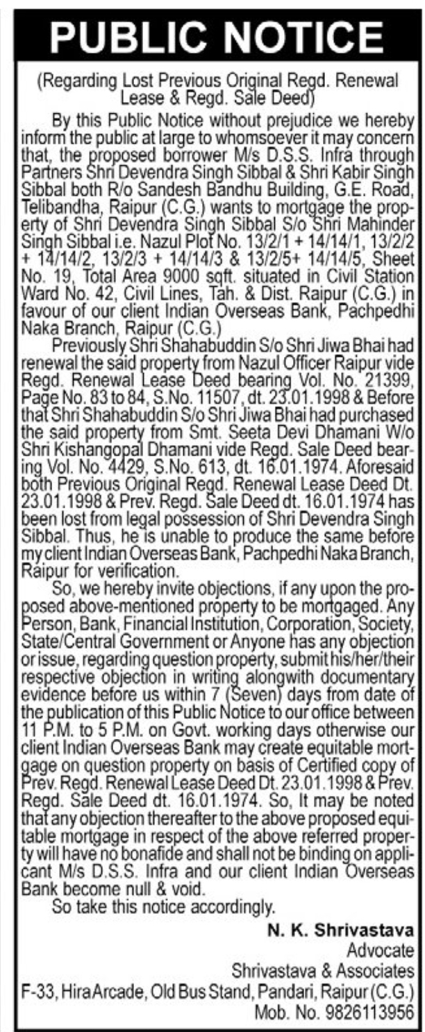 🏘️ Lost Property Documents & Mortgage Notice