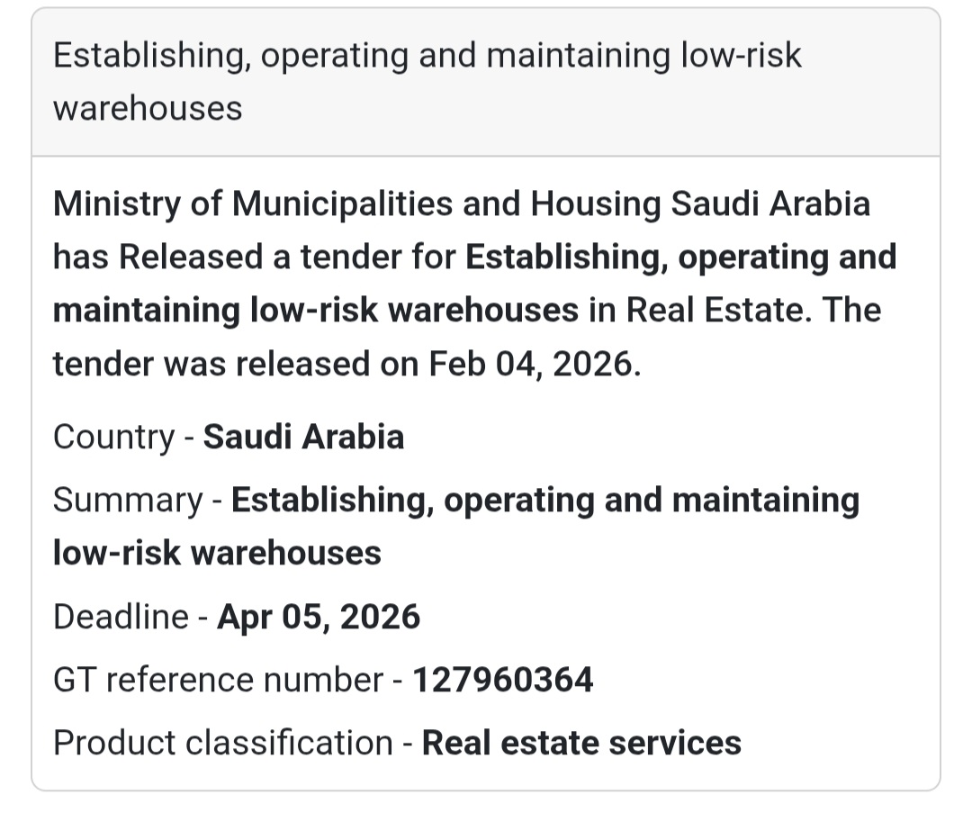 🏭 Low-Risk Warehouses Establishment