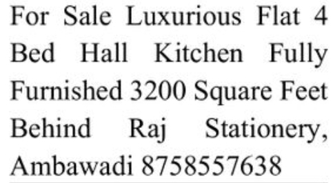 🏙️ Luxurious 4 BHK Fully Furnished Flat | Behind Raj Stationery, Ambawadi
