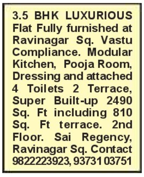 🏡 Luxury 3.5 BHK Flat for Sale