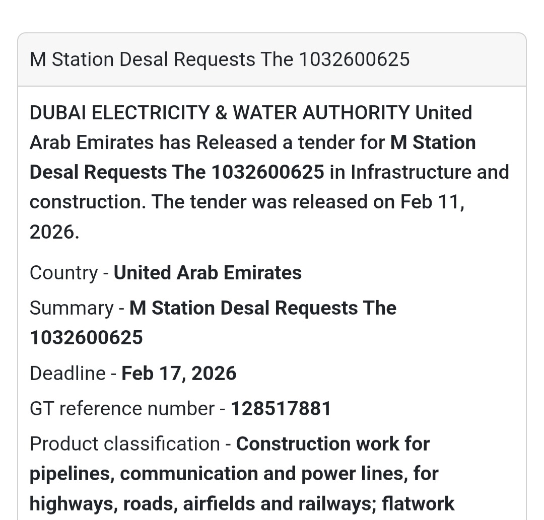 🏗️ M Station Desal – Request 1032600625