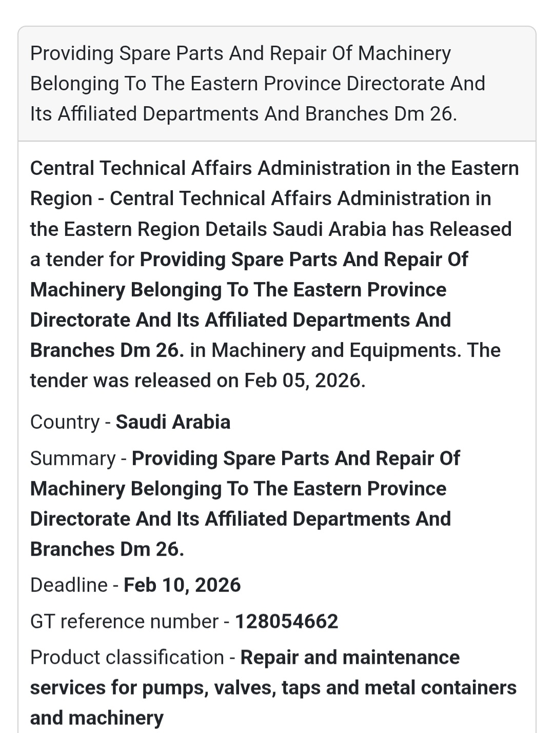 🏗 Machinery Repair & Maintenance Services