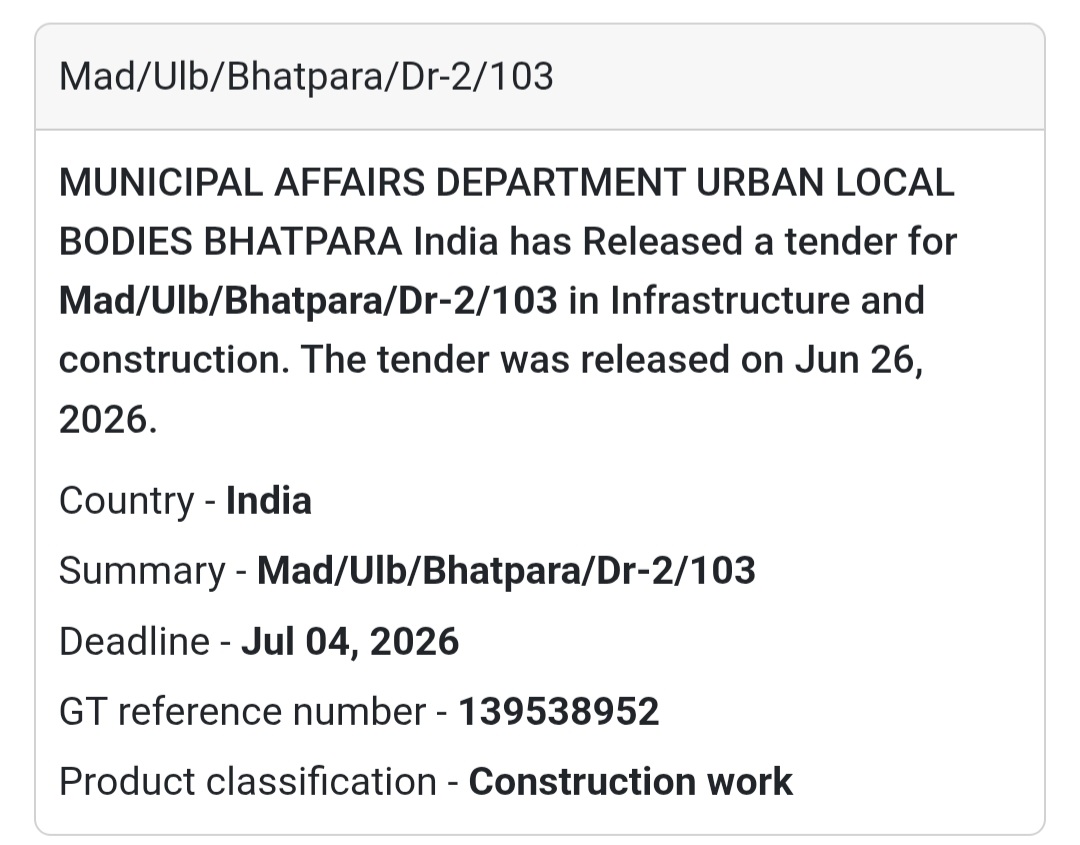 🏗️ Mad/ULB/Bhatpara/DR-2/103 – North 24 Parganas, West Bengal