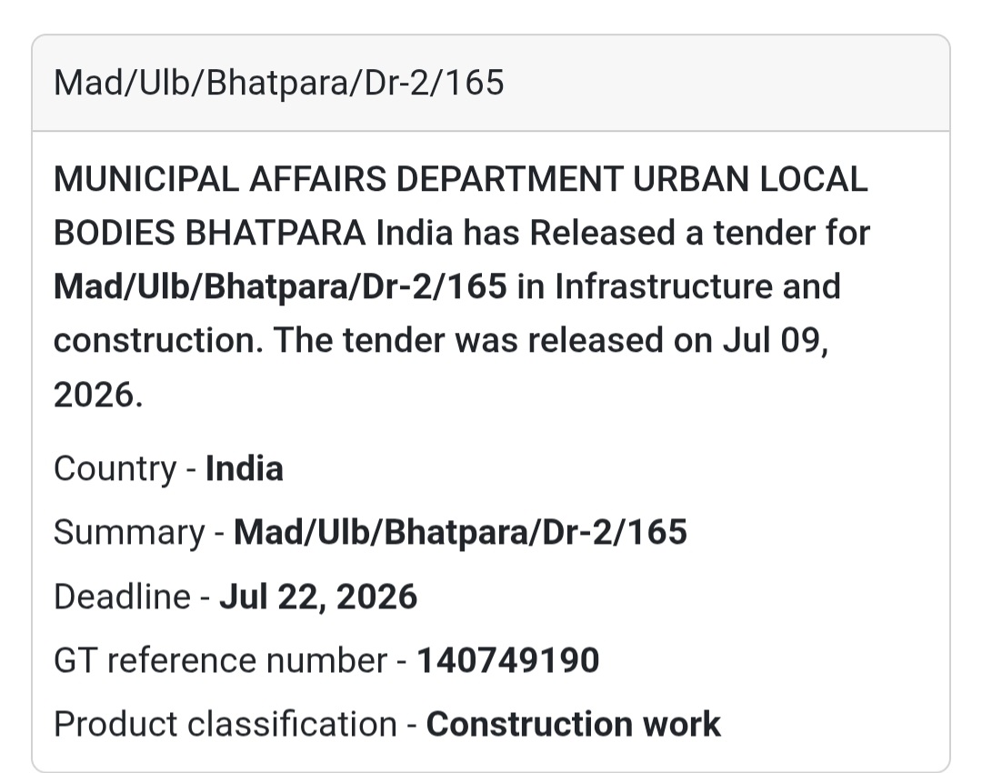 🏗️ MAD/ULB/Bhatpara/DR-2/165 | 📍Bhatpara, North 24 Parganas