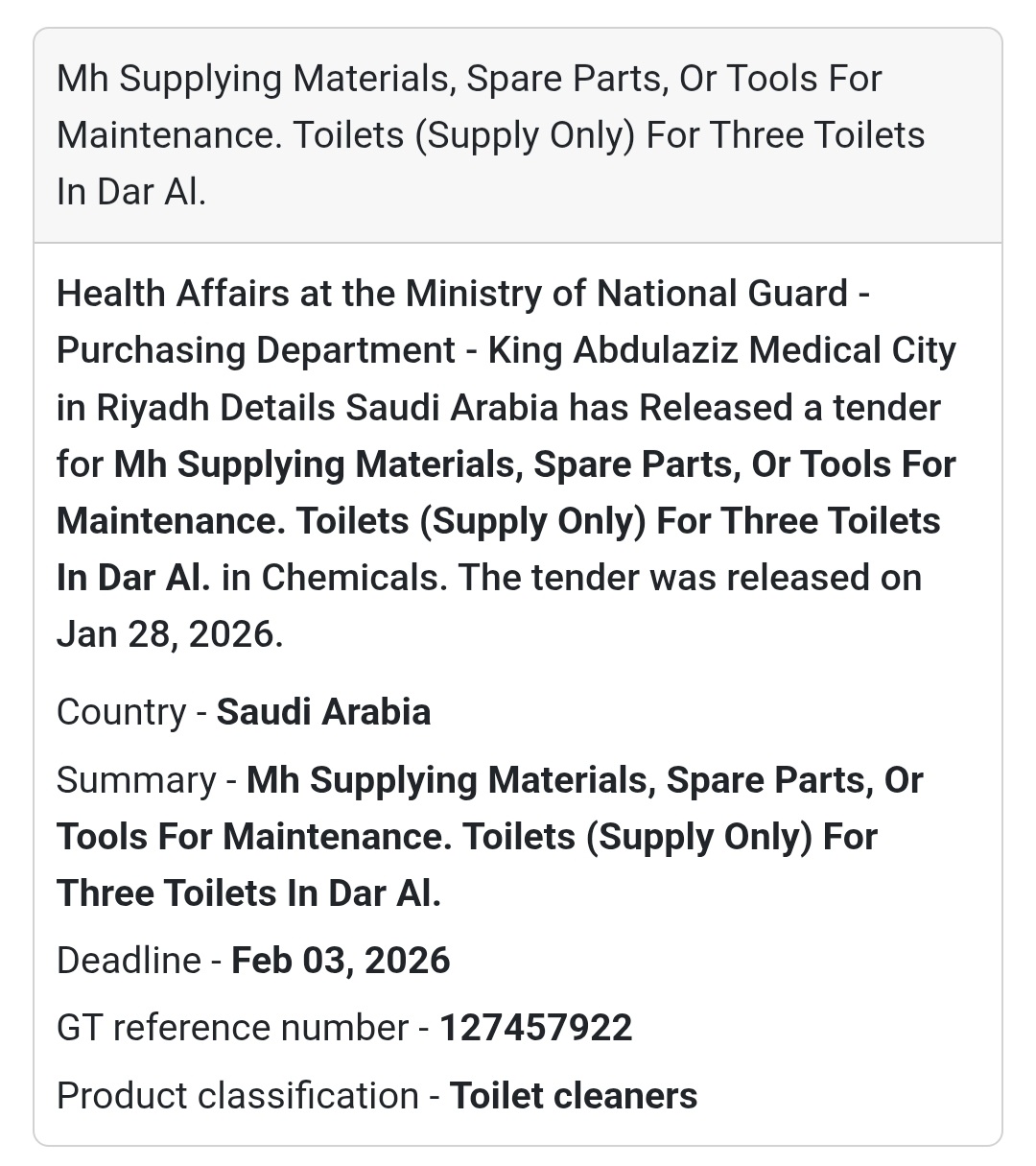 🧴 Maintenance & Cleaning Supplies | Riyadh