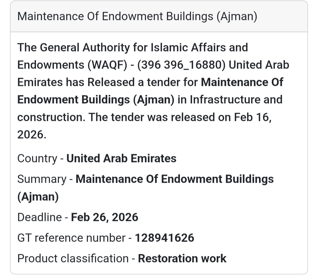 🏗️ Maintenance Of Endowment Buildings (Ajman)