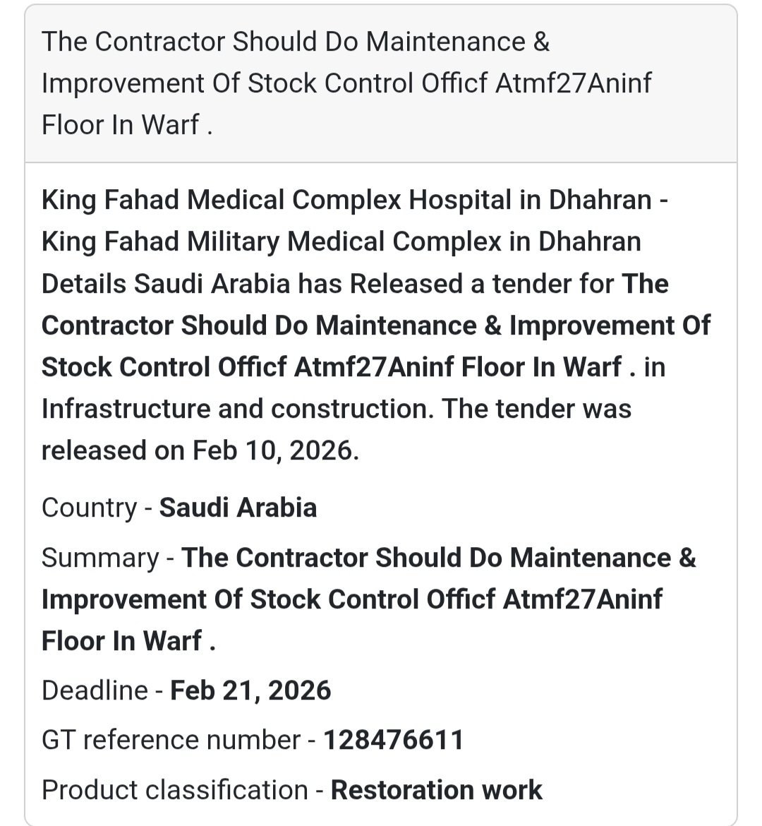 🏗️ Maintenance & Restoration Work