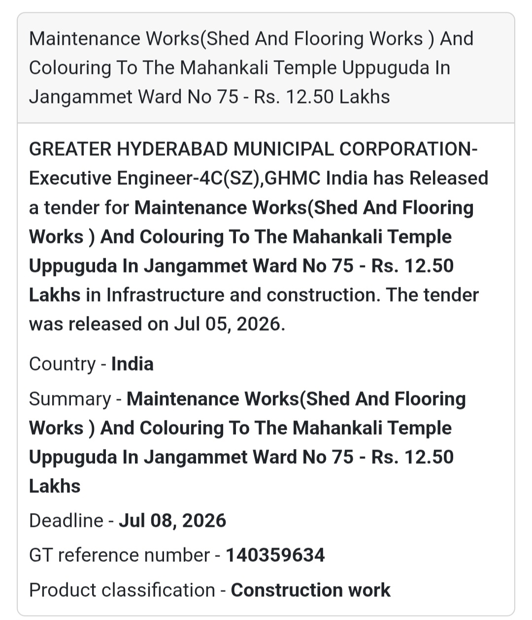 🏗️ Maintenance Works & Colouring of Mahankali Temple Uppuguda – Jangammet Ward No. 75 🎨