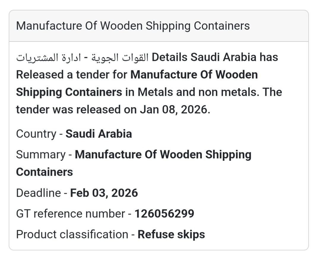📦 Manufacture of Wooden Shipping Containers