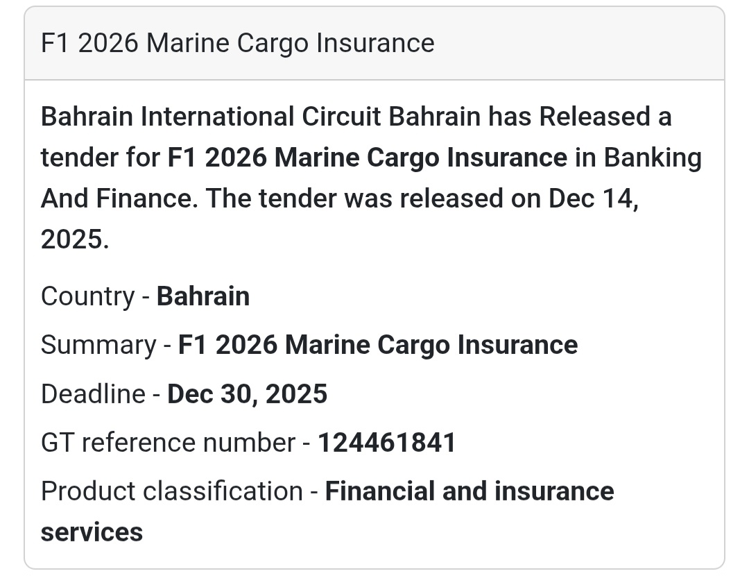 🔔 Marine Insurance Tender | Bahrain 🇧🇭