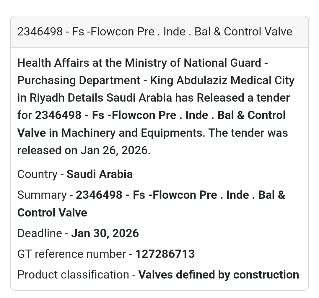🔧 Mechanical Equipment – Flow Control Valve