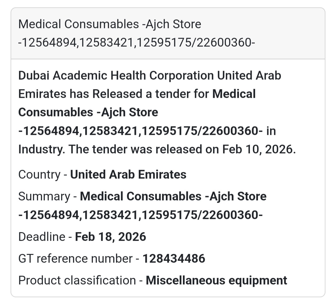 🏥 Medical Consumables – Ajch Store (Ref 22600360)