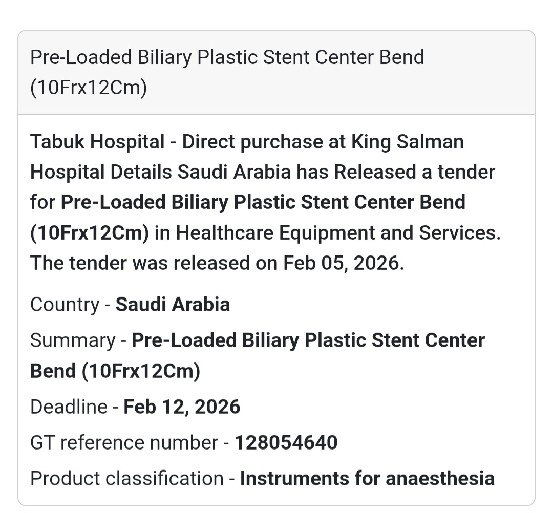 🩺 Medical Device Procurement – Saudi Arabia