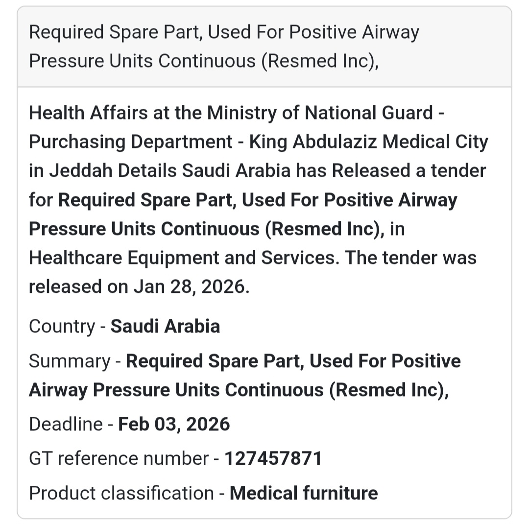🌬️ Medical Device Spare Part | Jeddah