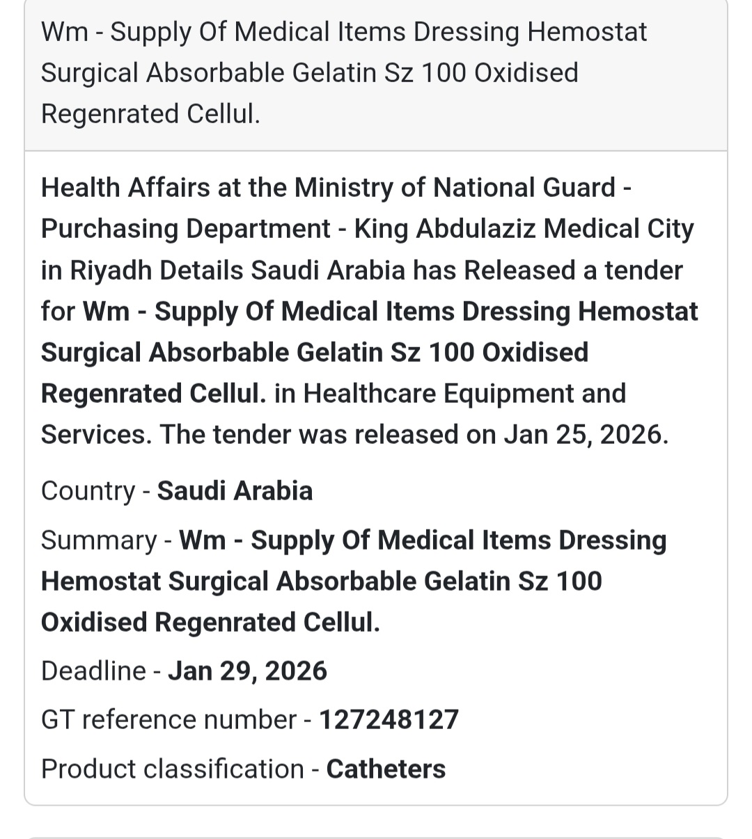 🏥 Medical Dressing & Hemostat Supplies