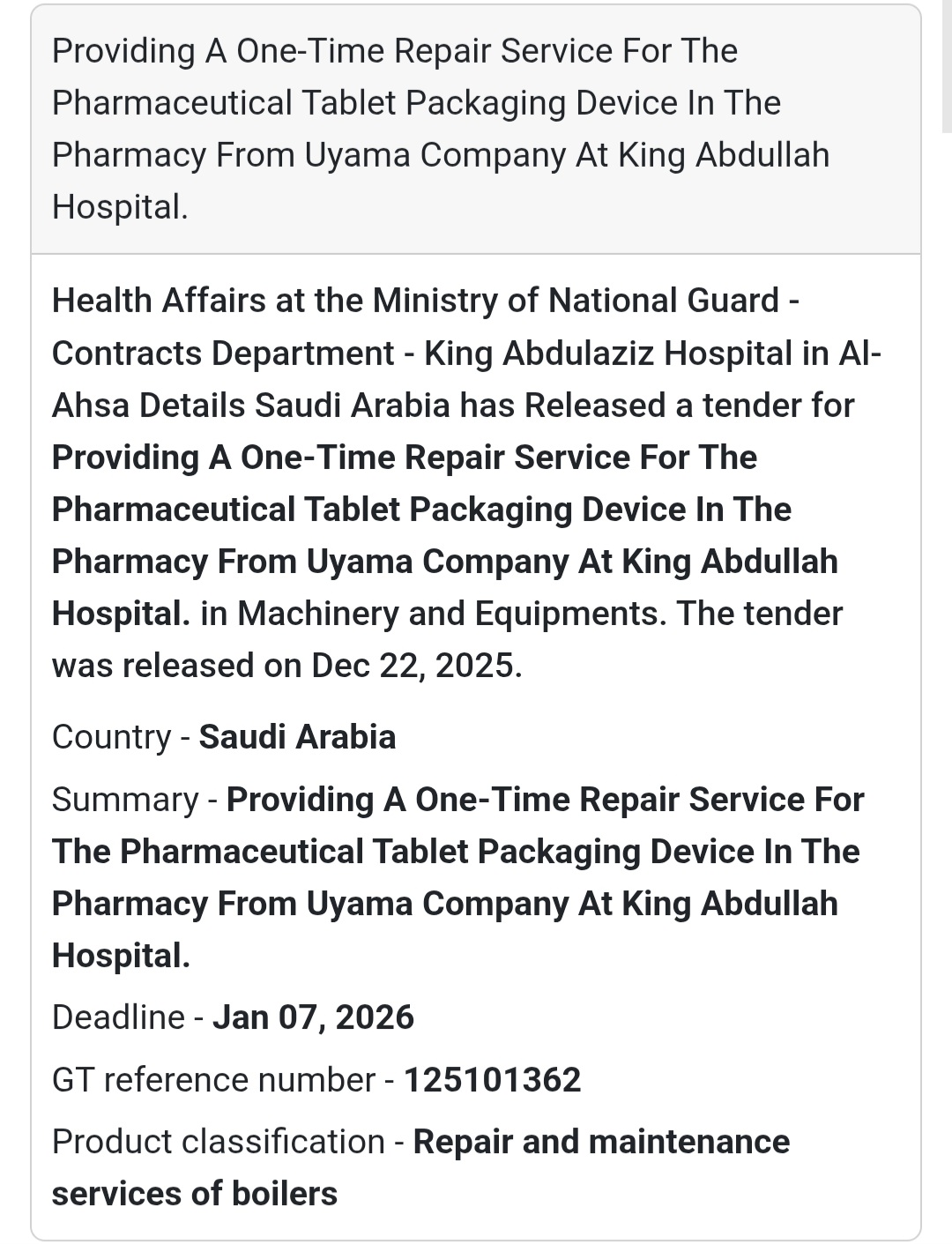 🛠️ Medical Equipment Repair – Saudi Arabia 🇸🇦