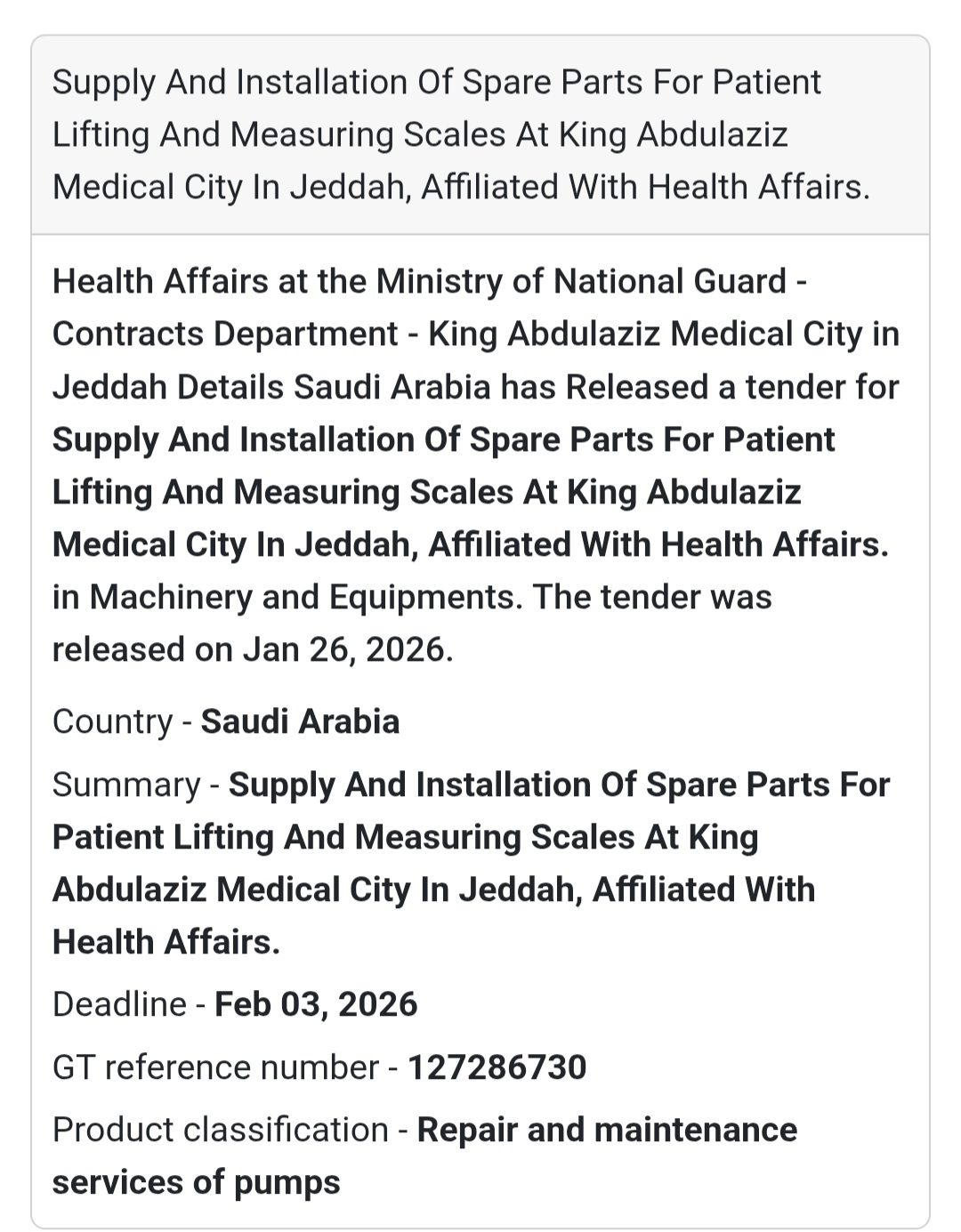 🏥 Medical Equipment Spare Parts – Jeddah