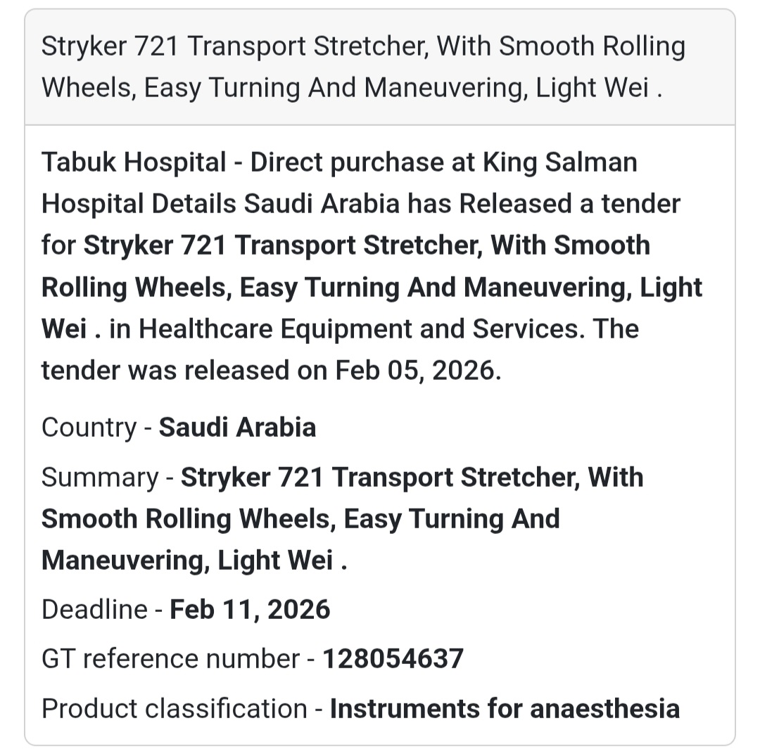 🚑 Medical Transport Equipment