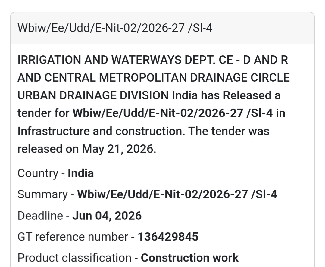 🛠️ Metro Drainage Construction Tender