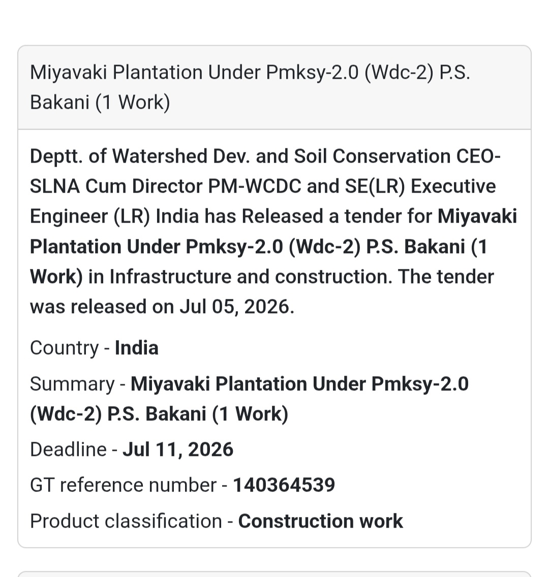 🌳 Miyawaki Plantation under PMKSY-2.0 (WDC-2) – P.S. Bakani 🌱