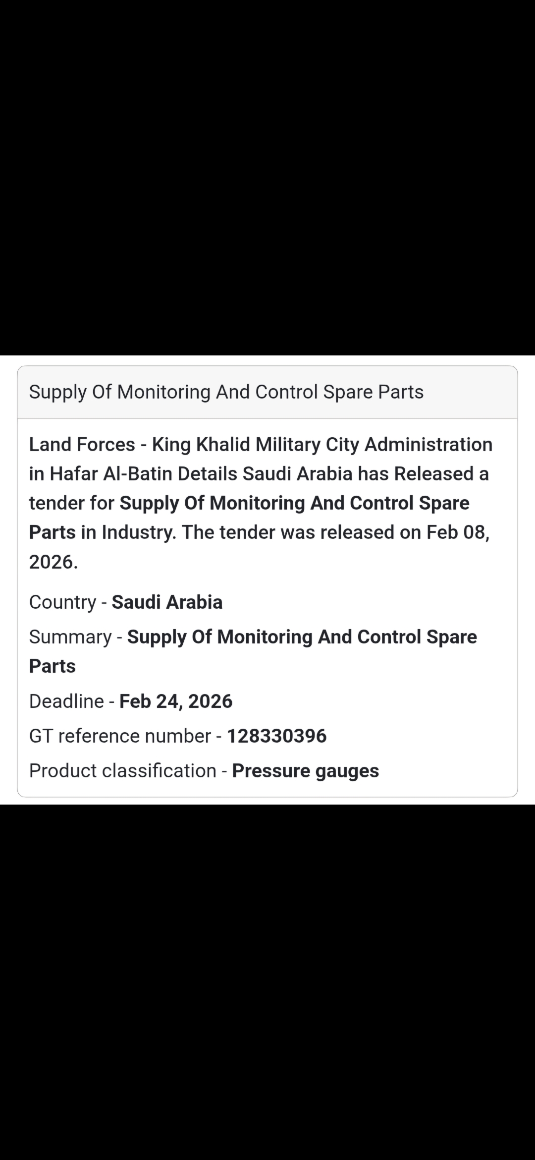 📊 Monitoring & Control Spare Parts