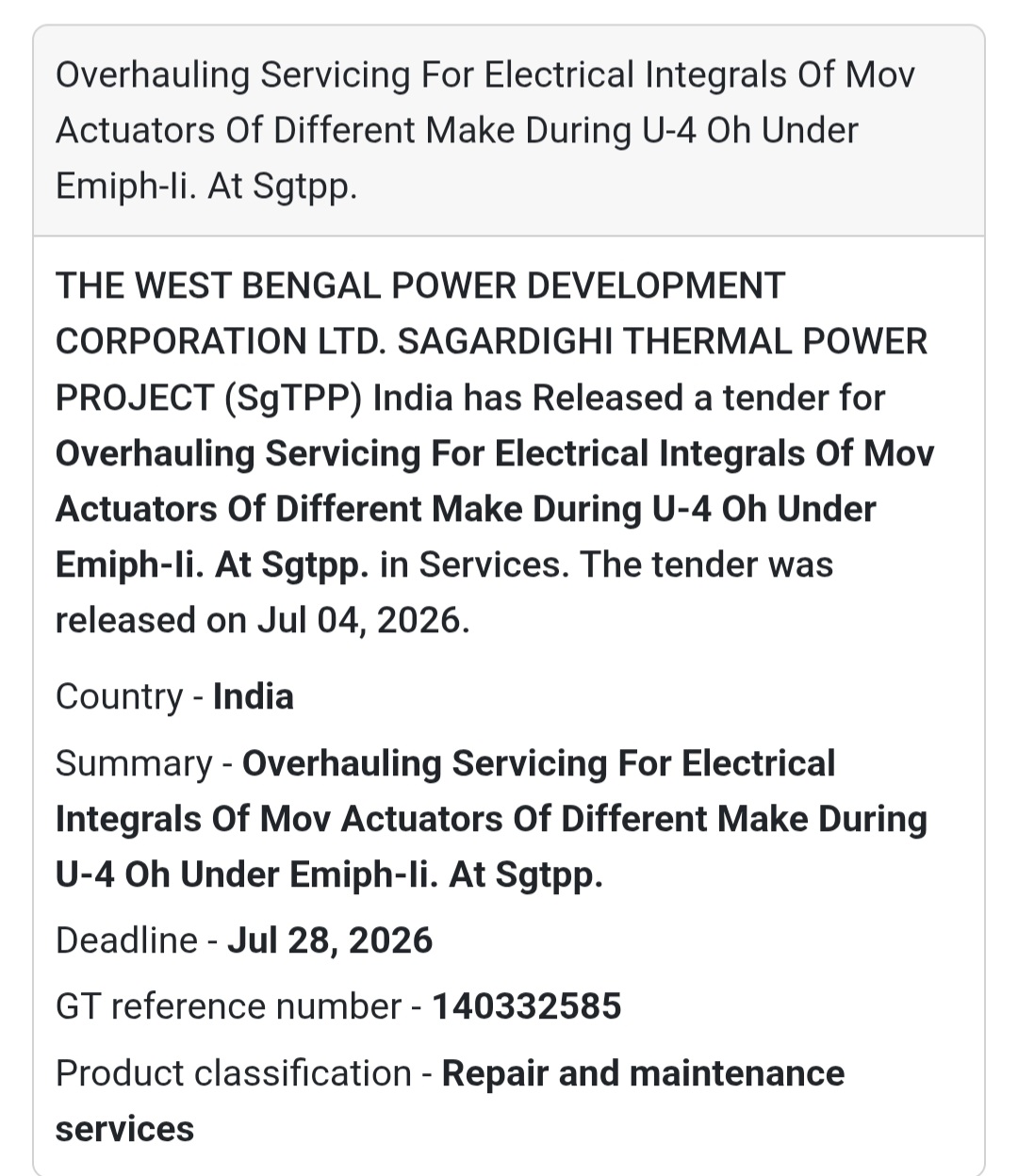 ⚙️ MOV Actuator Overhauling Service | Sagardighi Thermal Power Project 📍