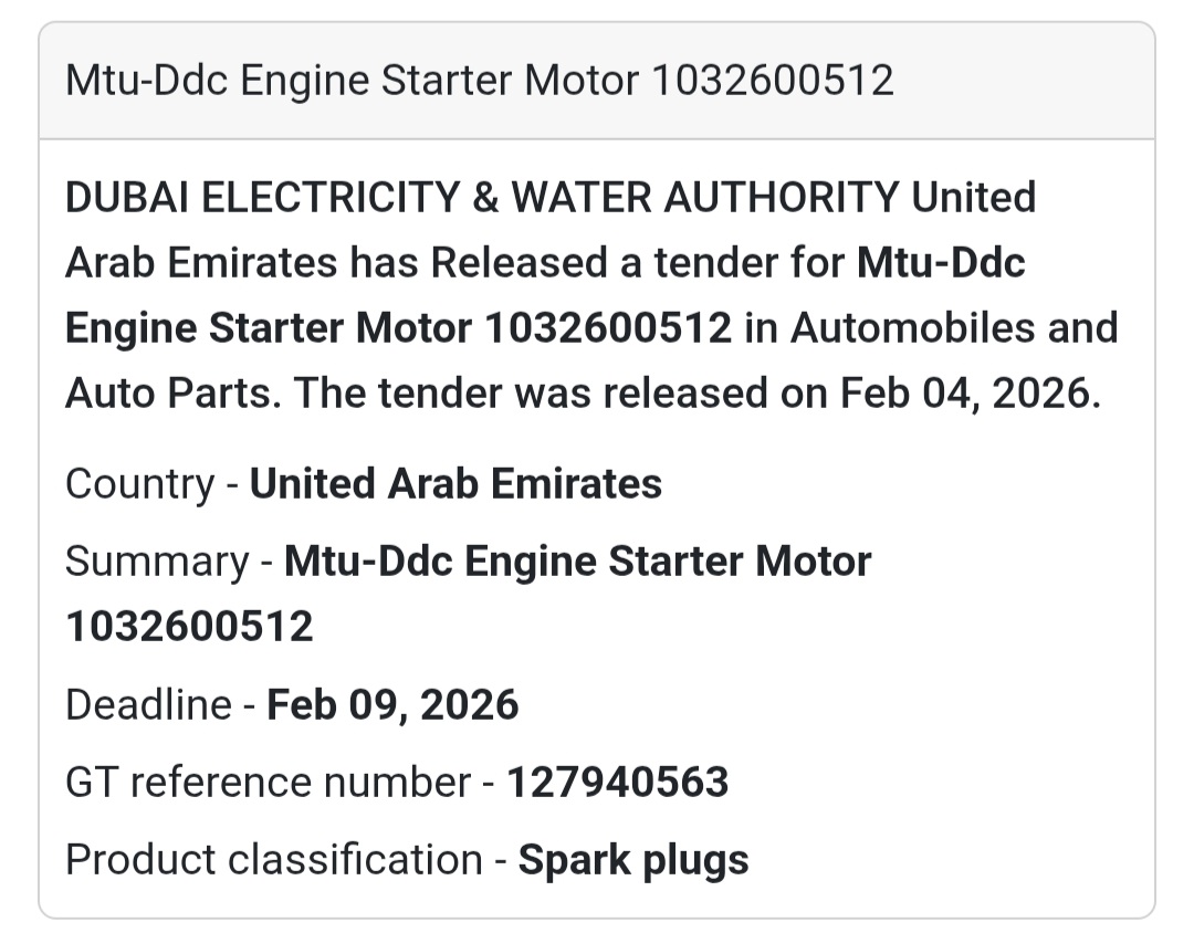 🚘 MTU-DDC Engine Starter Motor (1032600512)