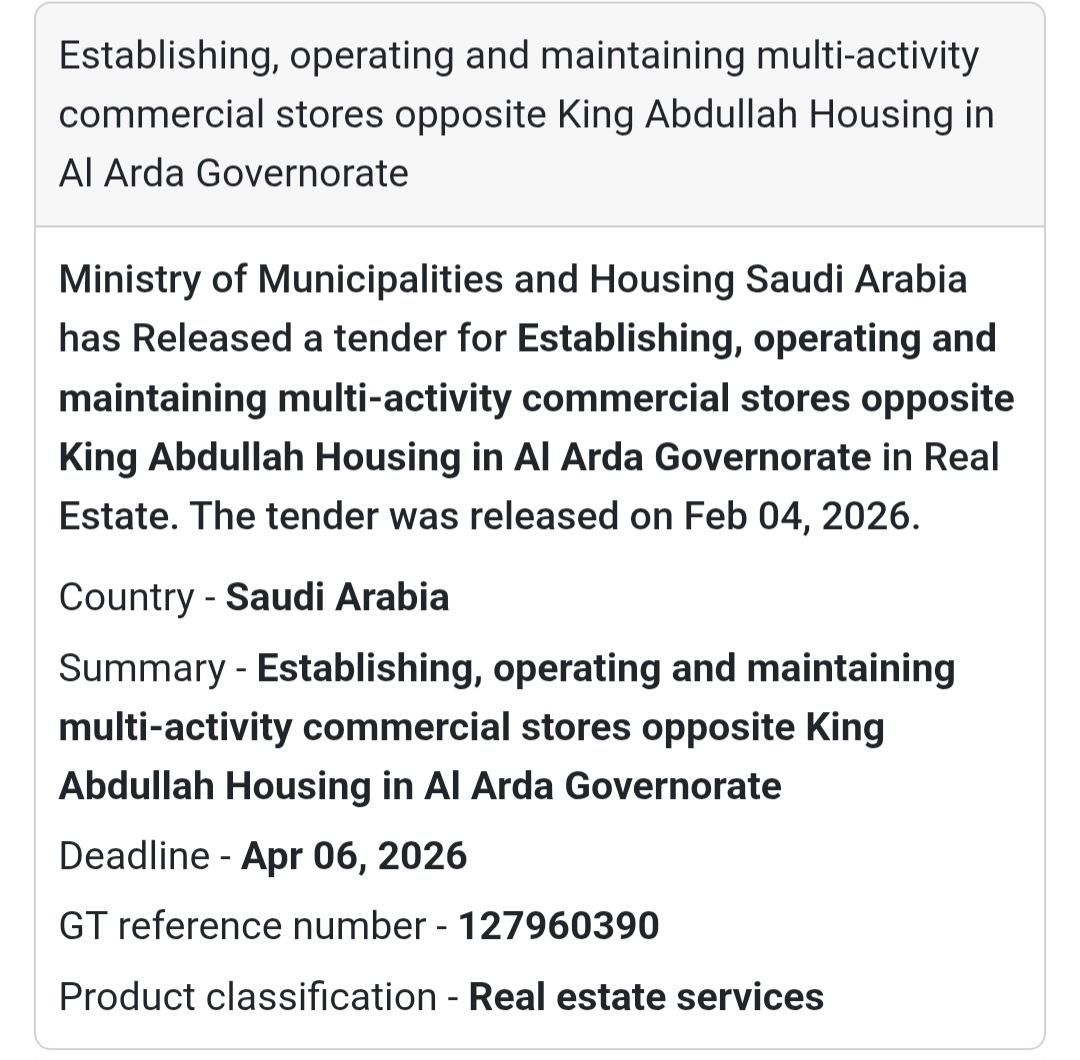 🏬 Multi-Activity Commercial Stores – Opposite King Abdullah Housing