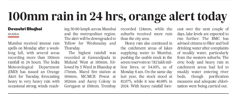 🌧️ Mumbai Weather Update | Orange Alert Issued