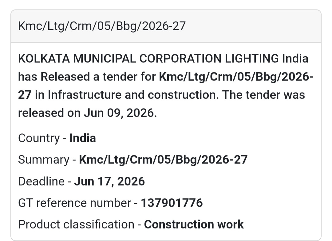 💡 Municipal Lighting Infrastructure Work | 📍 Kolkata, West Bengal