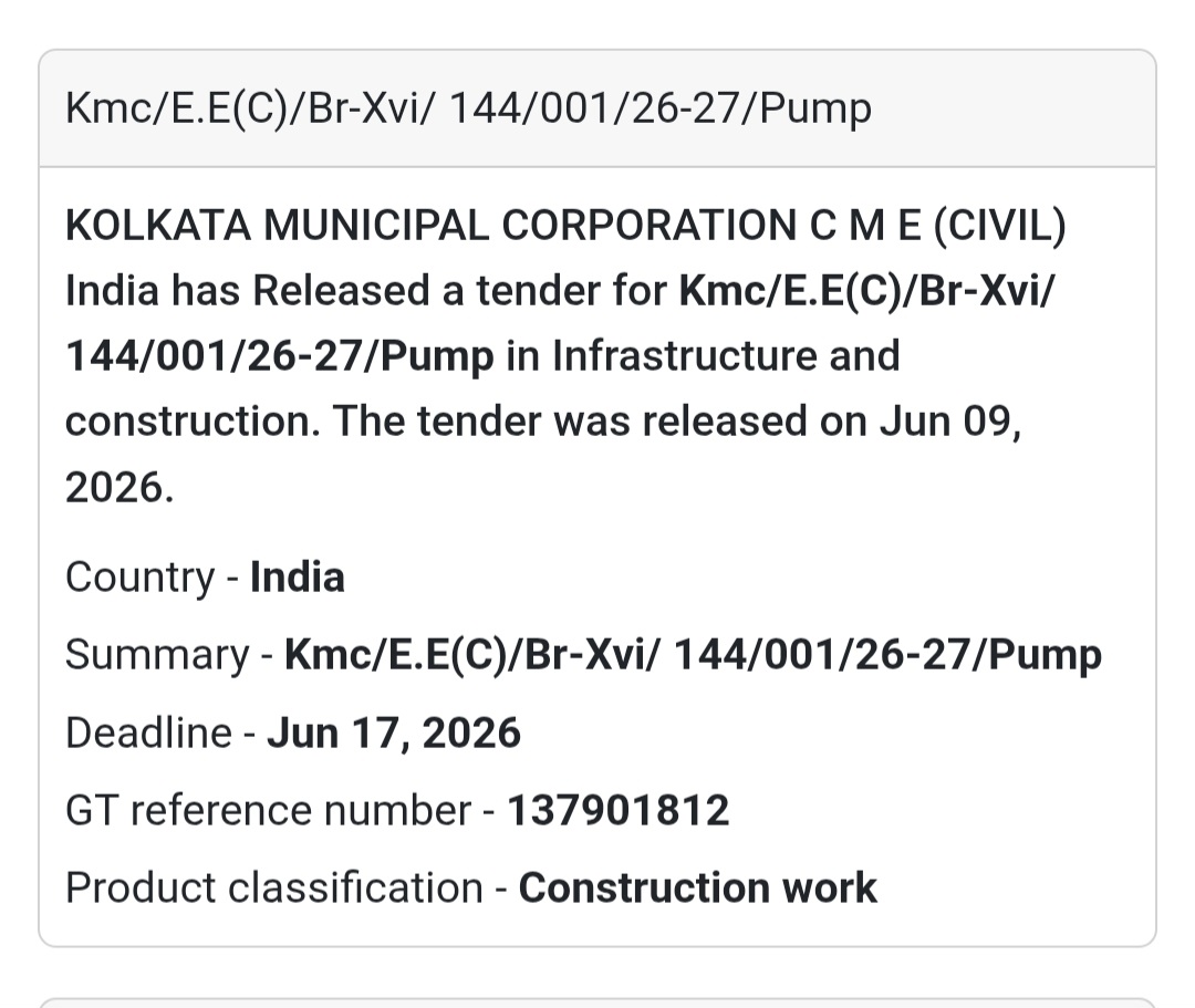 💦 Municipal Pump Station Construction & Maintenance Work | 📍 Kolkata, West Bengal