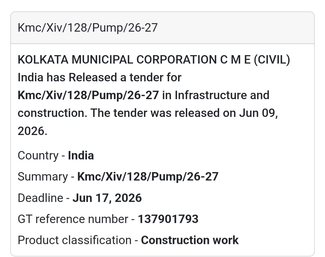 🚿 Municipal Pumping Infrastructure Project | 📍 Kolkata, West Bengal