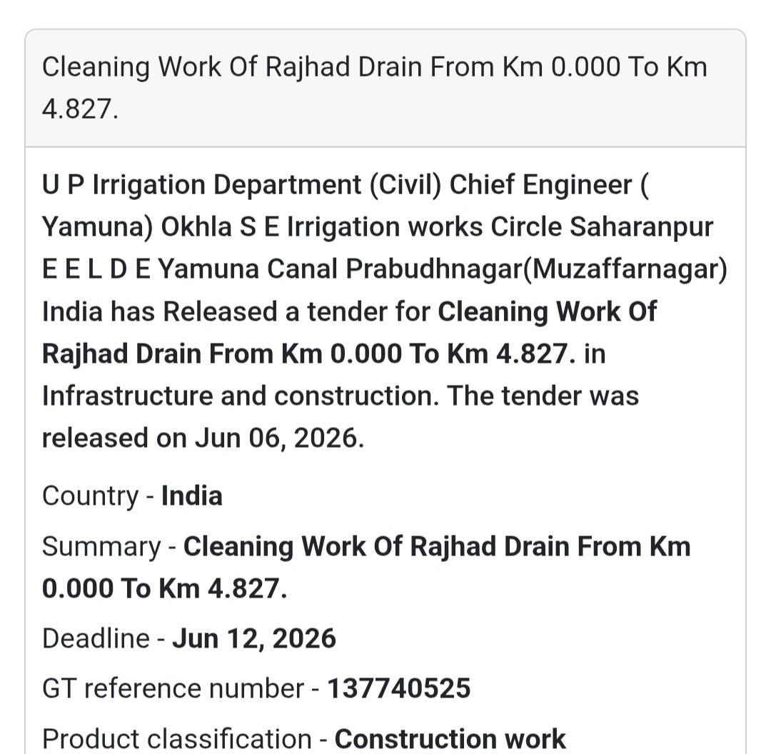 Muzaffarnagar, Uttar Pradesh | Rajhad Drain Cleaning Work