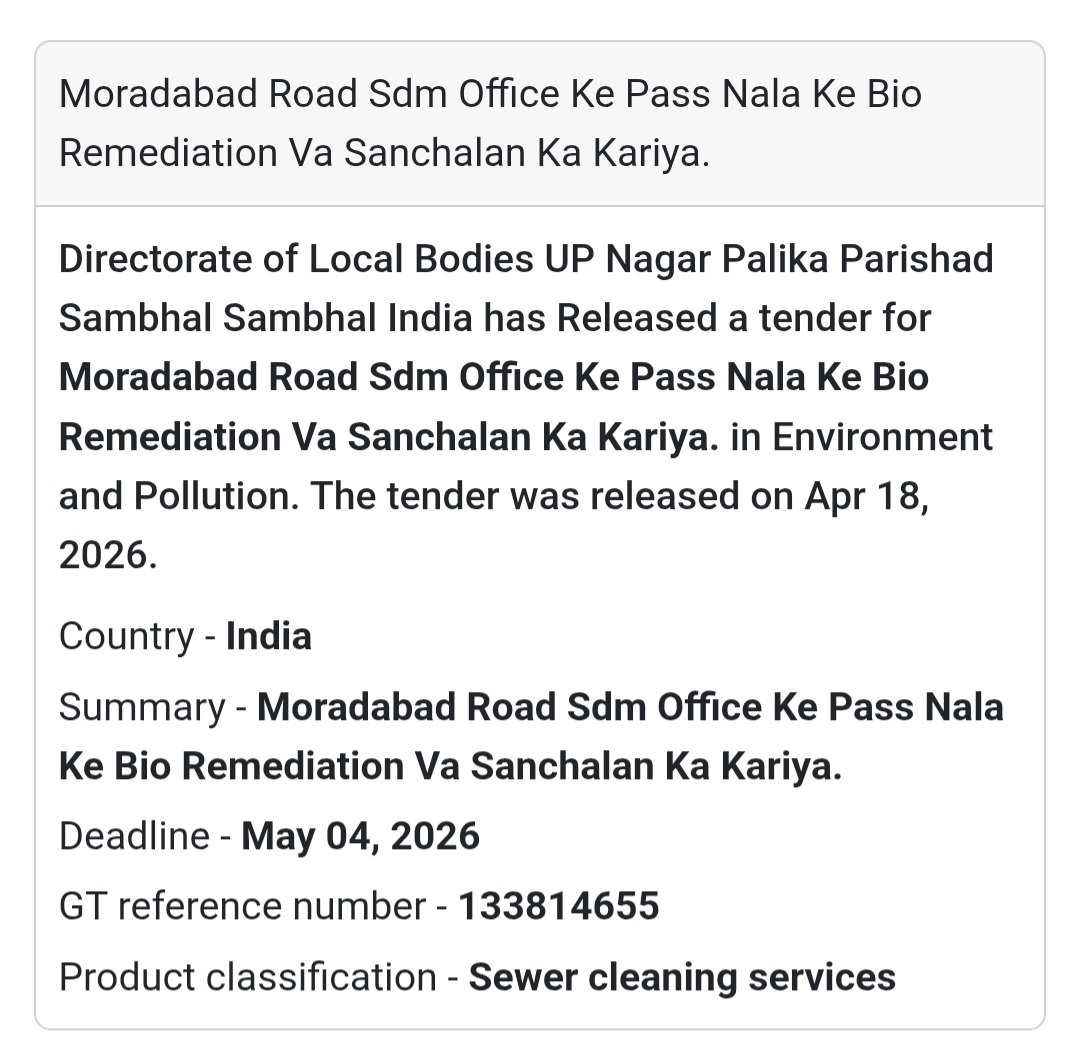 💧 Nala Bio-Remediation Work – Sambhal