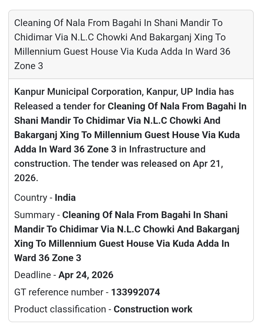 🧹 Nala Cleaning Work – Kanpur (Ward 36)