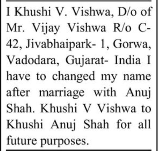 📝 Name Change Declaration –