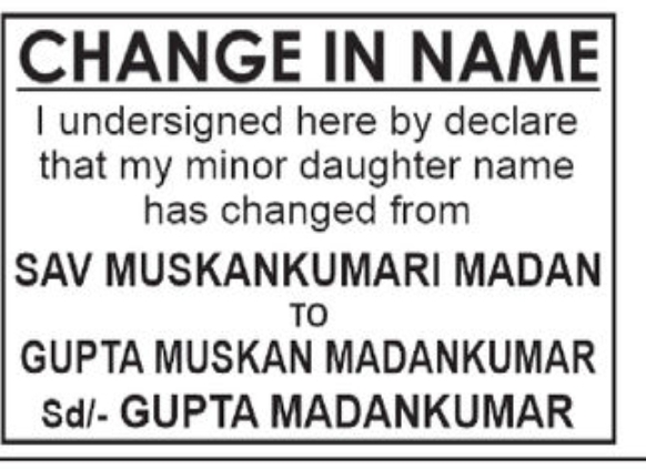 📝 Name Change Notice – Gupta Ranikumari