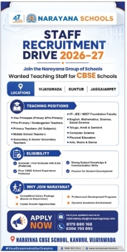 🎓 Narayana Schools – Staff Recruitment Drive 2026-27